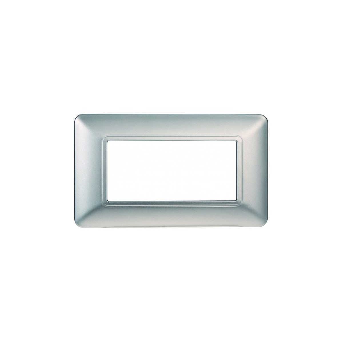 ETTROIT PLACCA IN PLASTICA 4 MODULI - SERIE SOLAR - SILVER (MT83406) Compatibile BTicino Matix