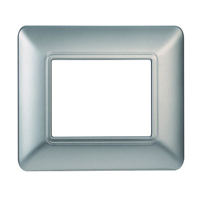 ETTROIT PLACCA IN PLASTICA 2 MODULI - SERIE SOLAR - SILVER (MT83206) Compatibile BTicino Matix