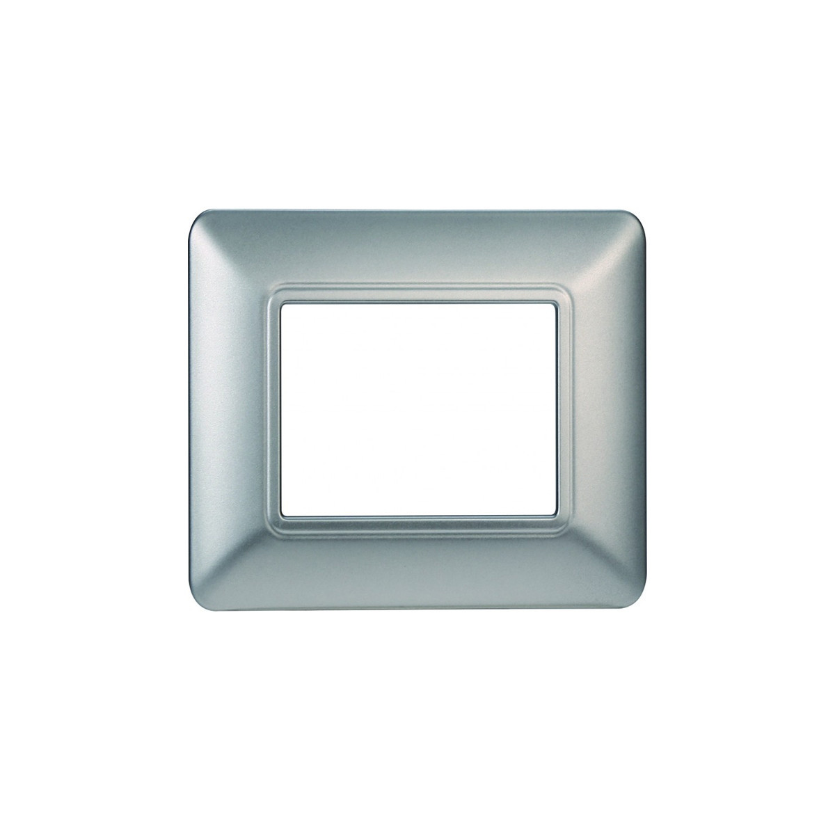 ETTROIT PLACCA IN PLASTICA 2 MODULI - SERIE SOLAR - SILVER (MT83206) Compatibile BTicino Matix