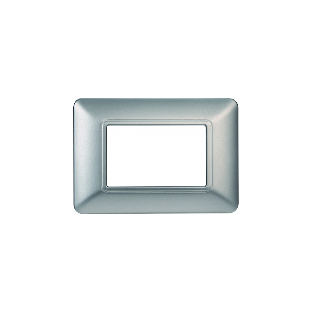 ETTROIT PLACCA IN PLASTICA 3 MODULI - SERIE SOLAR - SILVER (MT83306) Compatibile BTicino Matix