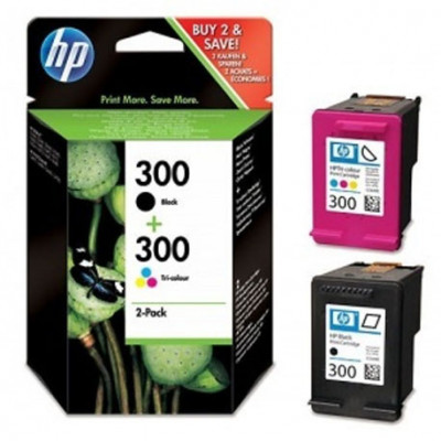 HP 300 2-PACK (CN637EE) - BLACK + TRI-COLOR - CARTUCCIA ORIGINALE