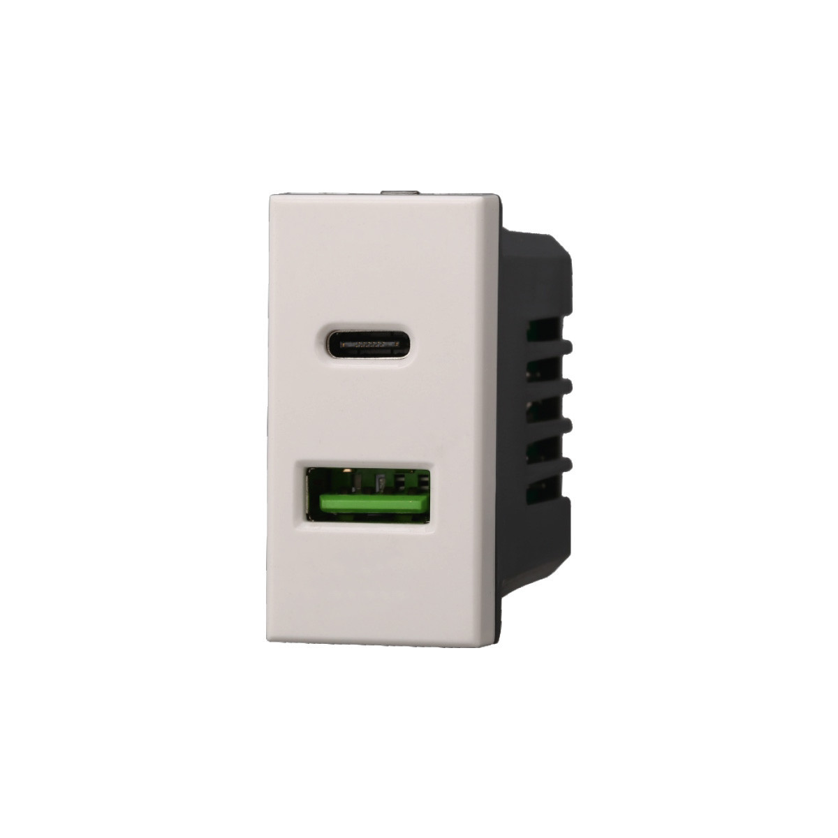 ETTROIT PRESA USB 2 IN 1 (USB-A + USB-C) - SERIE MOON - BIANCO (AB3002) Compatibile ABB Axolute