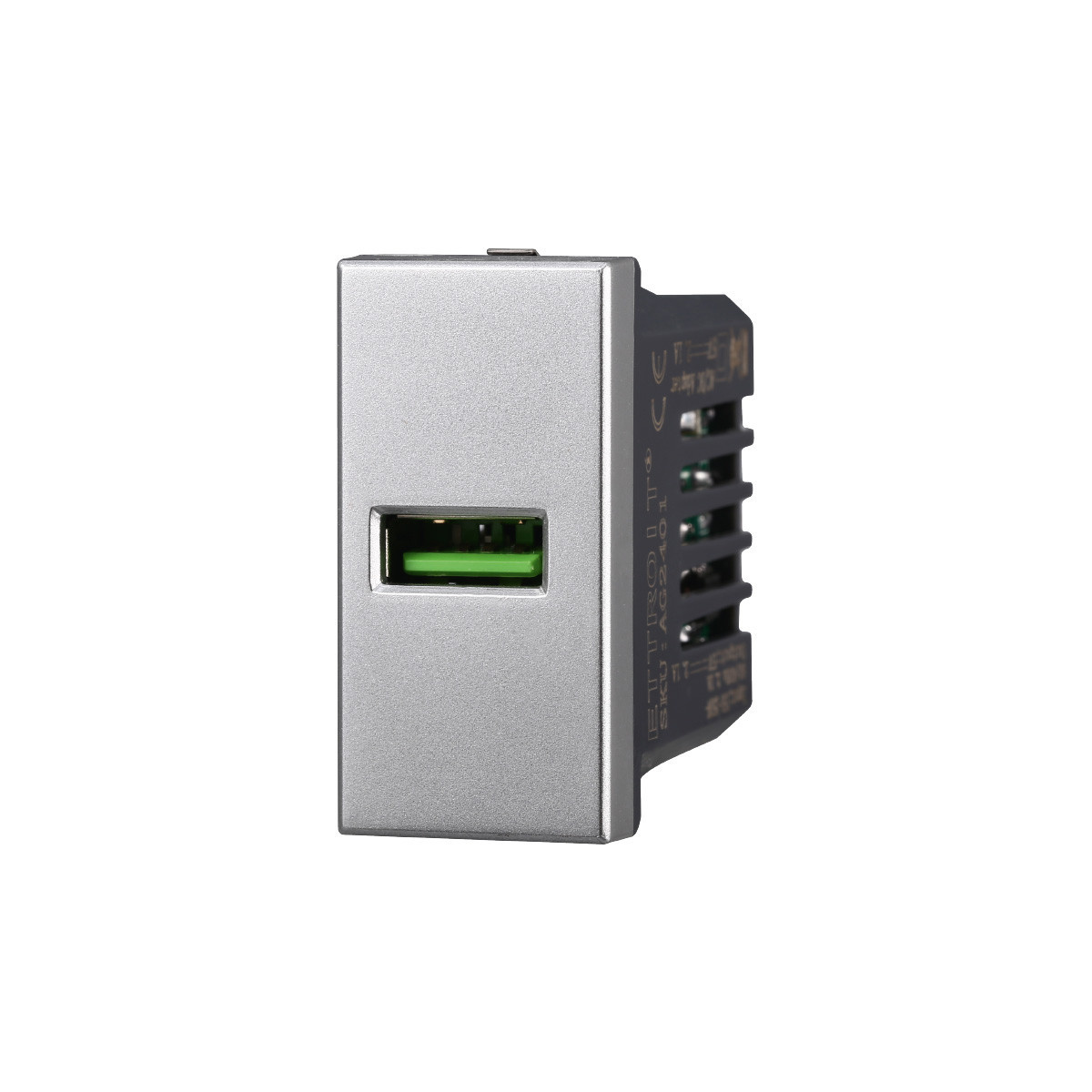 ETTROIT PRESA USB (USB-A) - SERIE MOON - GRIGIO (AG2401) Compatibile ABB Axolute