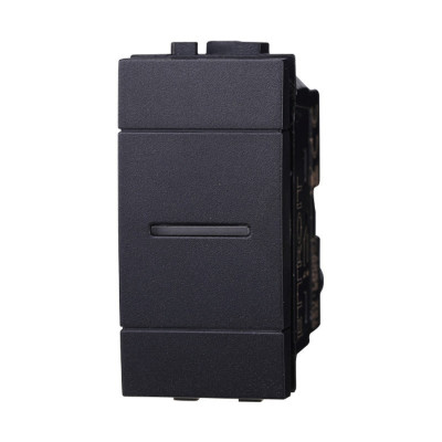 ETTROIT DEVIATORE UNIPOLARE ASSIALE 16A - SERIE SPACE - NERO (LN0701) Compatibile BTicino Living