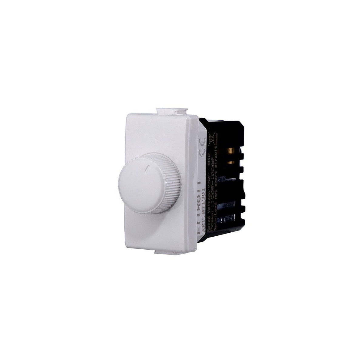 ETTROIT REGOLATORE DIMMER 100-1000W ON/OFF - SERIE SOLAR - BIANCO (MT1301) Compatibile BTicino Matix