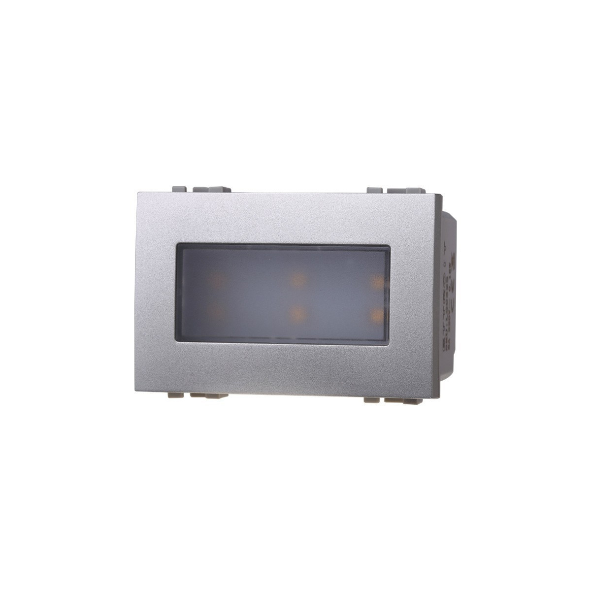 ETTROIT LAMPADA SEGNAPASSO 3 POSTI LED 220V ON/OFF 3000°K - SERIE SPACE - GRIGIO (LG0323) Compatibile BTicino Living