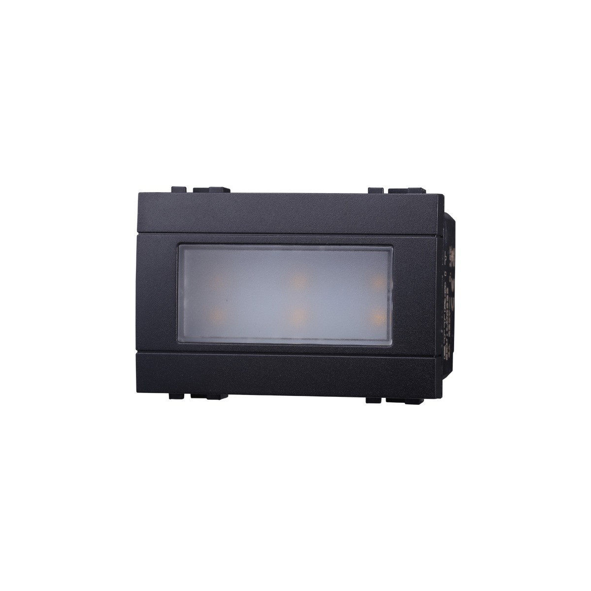 ETTROIT LAMPADA SEGNAPASSO 3 POSTI LED 220V ON/OFF 3000°K - SERIE SPACE - NERO (LN0323) Compatibile BTicino Living