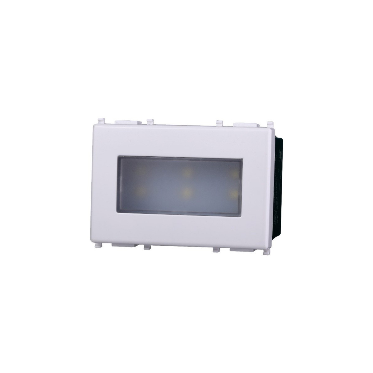 ETTROIT LAMPADA SEGNAPASSO 3 POSTI LED 220V ON/OFF 6000°K - SERIE STARLIGHT - BIANCO (EV0303) Compatibile Vimar Plana