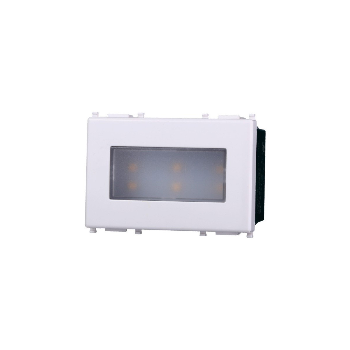 ETTROIT LAMPADA SEGNAPASSO 3 POSTI LED 220V ON/OFF 3000°K - SERIE STARLIGHT - BIANCO (EV0323) Compatibile Vimar Plana