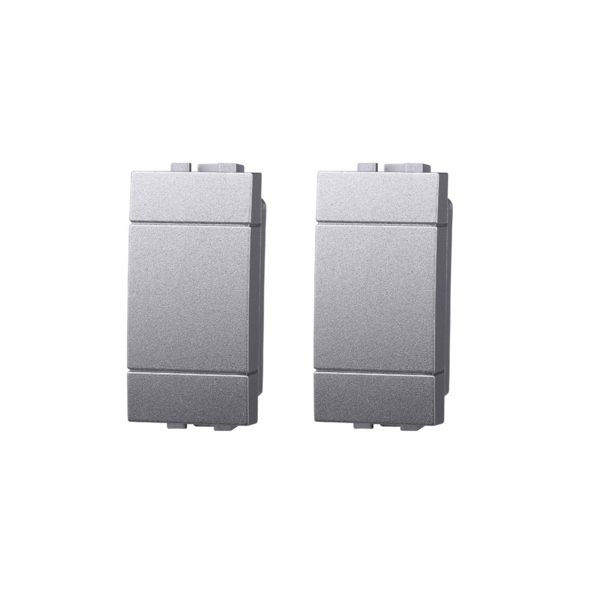 ETTROIT FALSO POLO 1 MODULO (2PZ) - SERIE SPACE - GRIGIO (LG0100) Compatibile BTicino Living