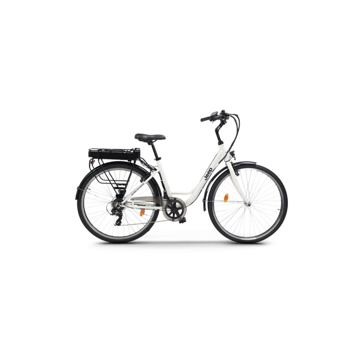 JEEP C28L-WK CITY E-BIKE (BIANCO) - BICICLETTA ELETTRICA - RUOTE 28 - MOTORE 250W - BATTERIA 10AH - DISPLAY LCD