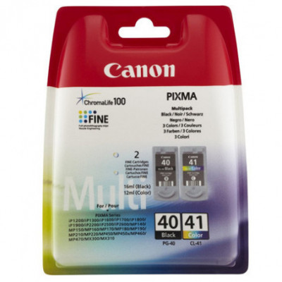 CANON PG-40 BLACK + CL-41 TRI-COLOR (0615B043) - CARTUCCIA ORIGINALE MULTIPACK