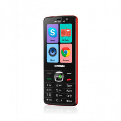 BRONDI ENERGY 4G (NERO/ROSSO) - TELEFONO CELLULARE SENIOR