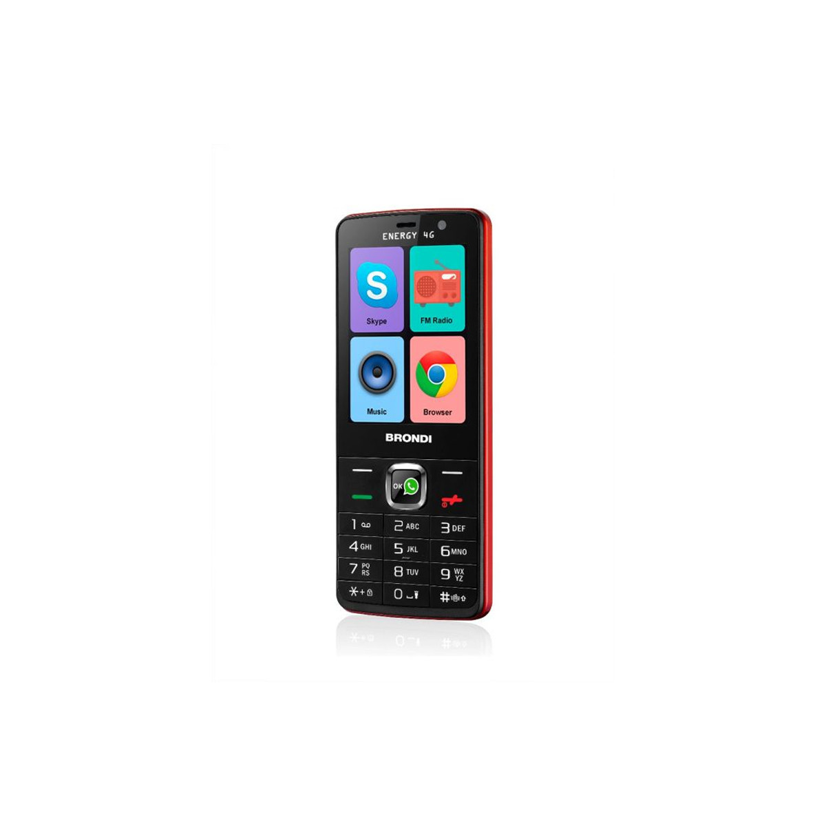 BRONDI ENERGY 4G (NERO/ROSSO) - TELEFONO CELLULARE SENIOR