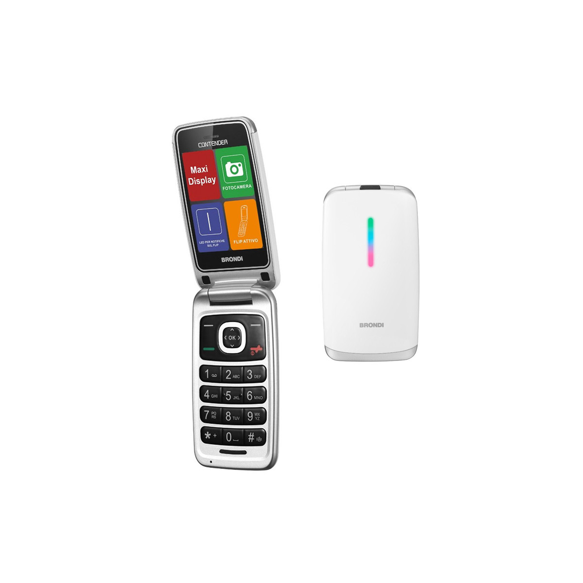 BRONDI CONTENDER (BIANCO) - TELEFONO CELLULARE SENIOR