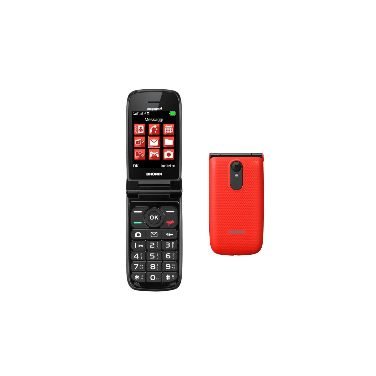 BRONDI MAGNUM 4 (ROSSO) - TELEFONO CELLULARE SENIOR