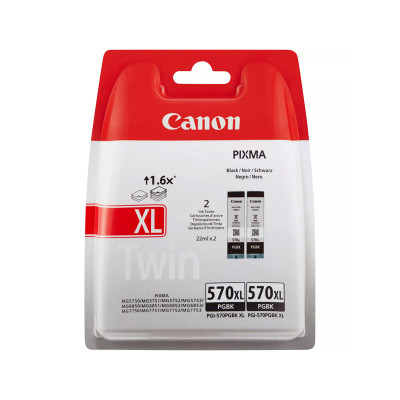 CANON PGI-570XL BLACK 2-PACK (0318C007) - CARTUCCIA ORIGINALE MULTIPACK AD ALTA EFFICIENZA