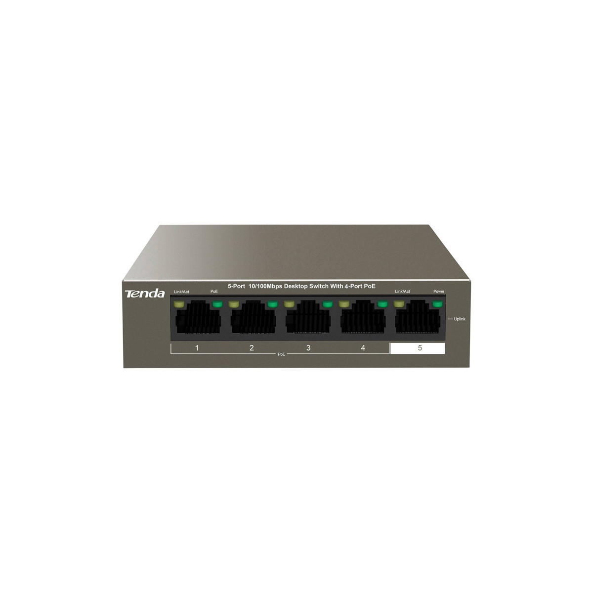 TENDA TEF1105P-4-63W - DESKTOP SWITCH 5 PORTE CON 4 PORTE POE - 10/100 MBPS - CHASSIS METALLO