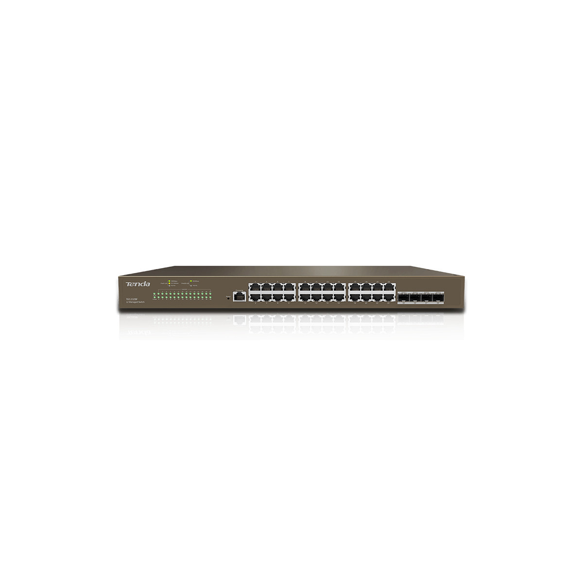 TENDA TEG3328F - RACK SWITCH 24 PORTE GIGABIT - 10/100/1000 MBPS - 4 PORTE SFP - L2 MANAGED - CHASSIS METALLO