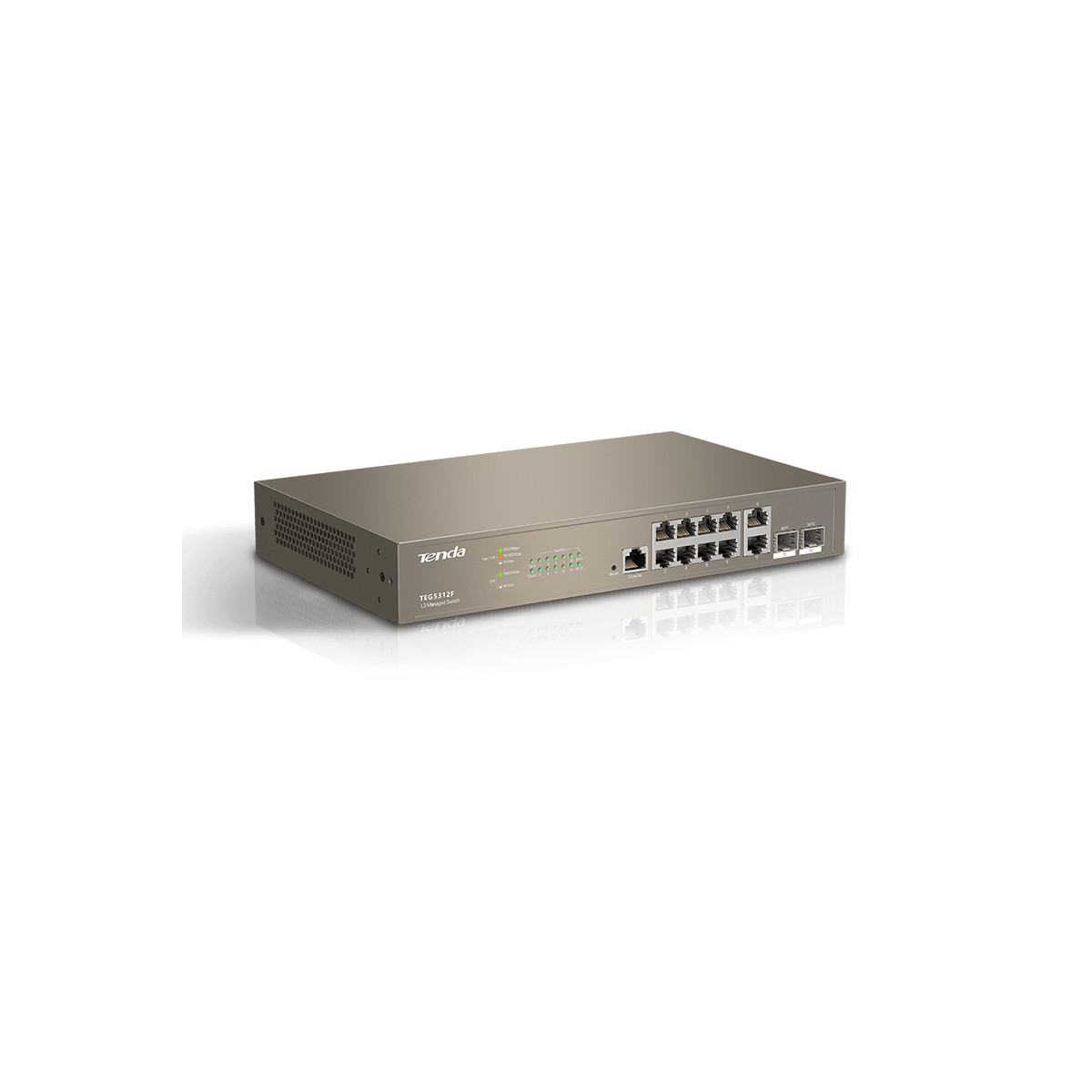 TENDA TEG5312F - RACK SWITCH 10 PORTE GIGABIT - 10/100/1000 - 2 PORTE SFP - L3 MANAGED - CHASSIS METALLO