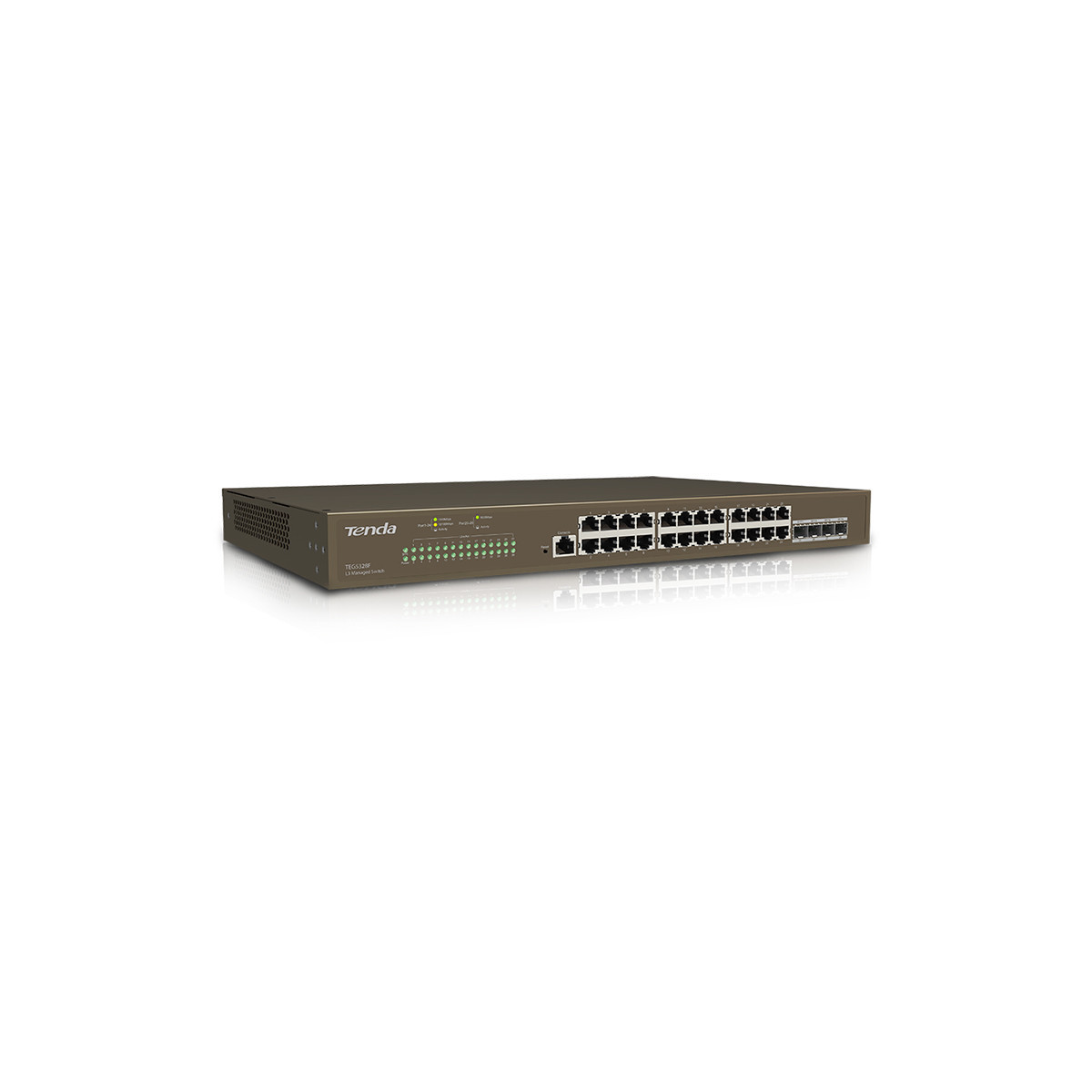 TENDA TEG5328F - RACK SWITCH 24 PORTE GIGABIT - 10/100/1000 - 4 PORTE SFP - L3 MANAGED - CHASSIS METALLO