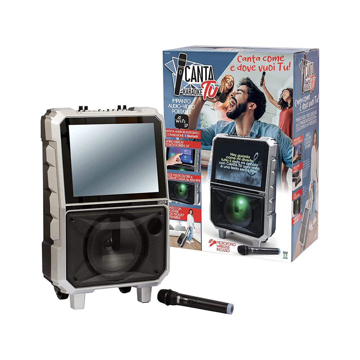 CANTA TU KARAOKE GIOCHI PREZIOSI (HY2110) - DISPLAY TOUCH 14 - 40W - BLUETOOTH - WIFI - ANDROID - LUCE LED RGB