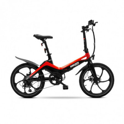 DUCATI MG20 (DU-BI-210003) FOLDING CITY E-BIKE (NERO/ROSSO) - BICICLETTA ELETTRICA - RUOTE 20X2.125 - MOTORE 250W 36V- BATTERIA