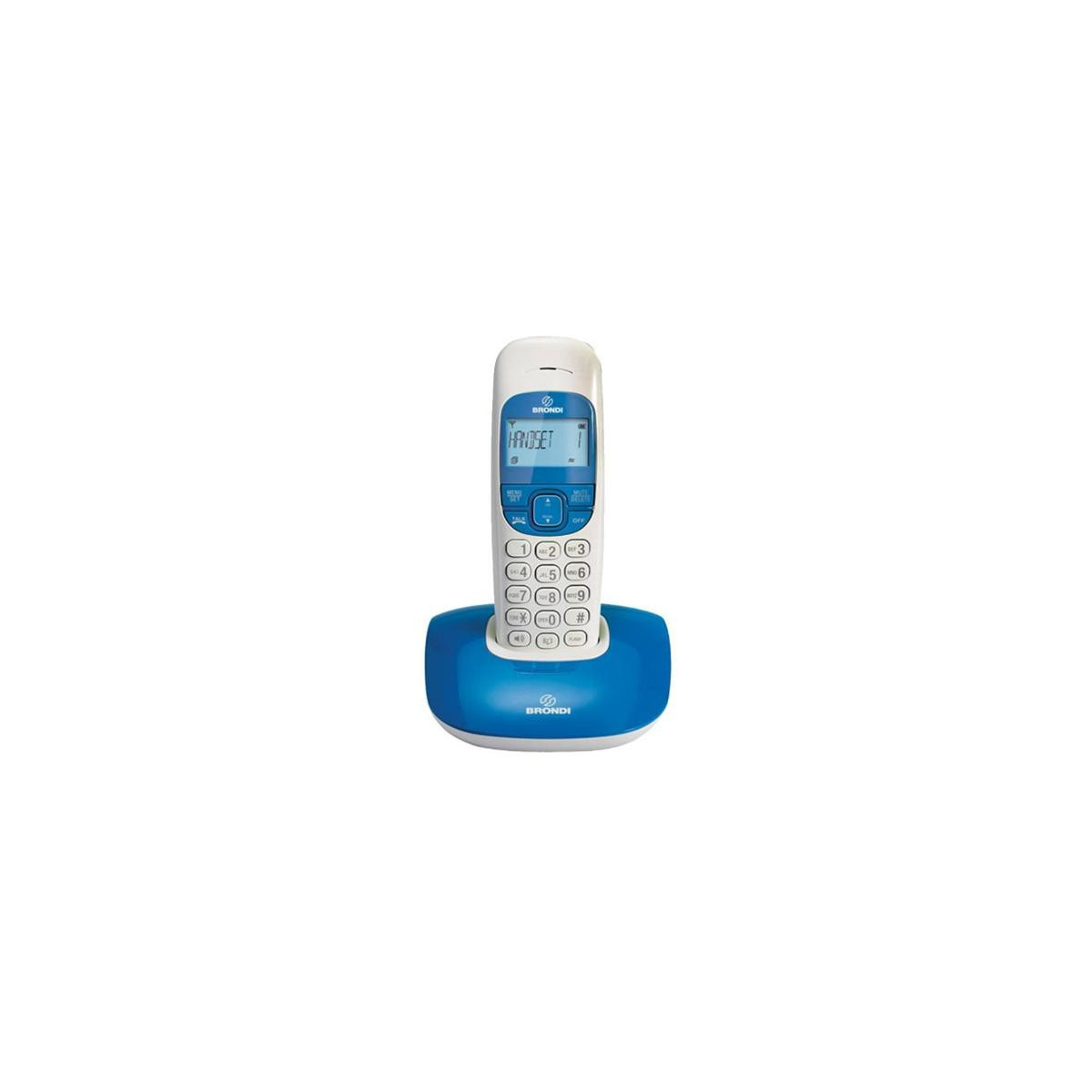 BRONDI NICE (BIANCO/BLU) - TELEFONO CORDLESS - VIVAVOCE - ECO DECT - SVEGLIA