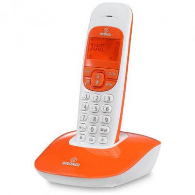 BRONDI NICE (BIANCO/ARANCIO) - TELEFONO CORDLESS - VIVAVOCE - ECO DECT - SVEGLIA