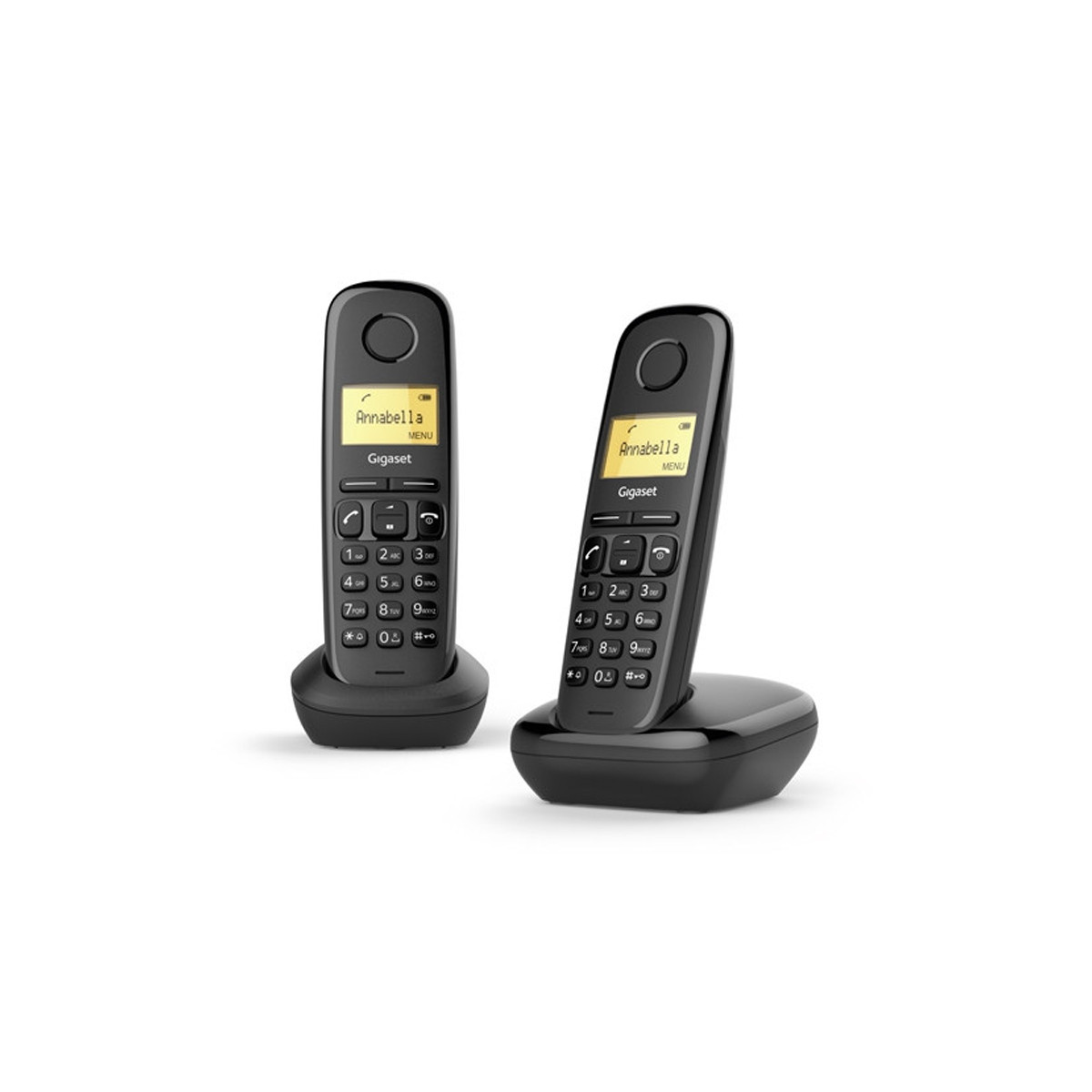 GIGASET A170 DUO (NERO) - TELEFONO CORDLESS DOPPIO - FUNZIONE SVEGLIA