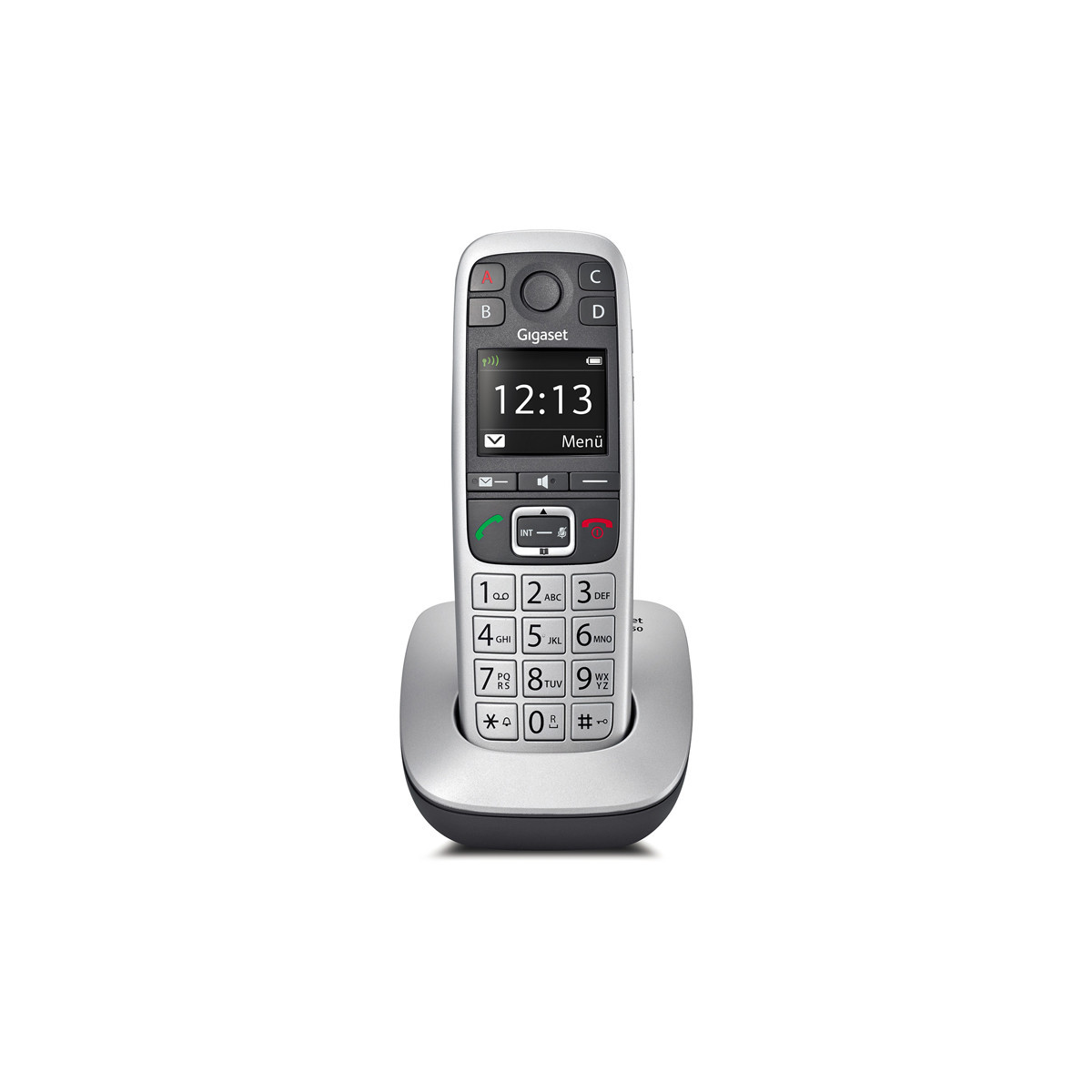 GIGASET E560 (PLATINO) - TELEFONO CORDLESS - VIVAVOCE - 4 TASTI CHIAMATA RAPIDA - HAC