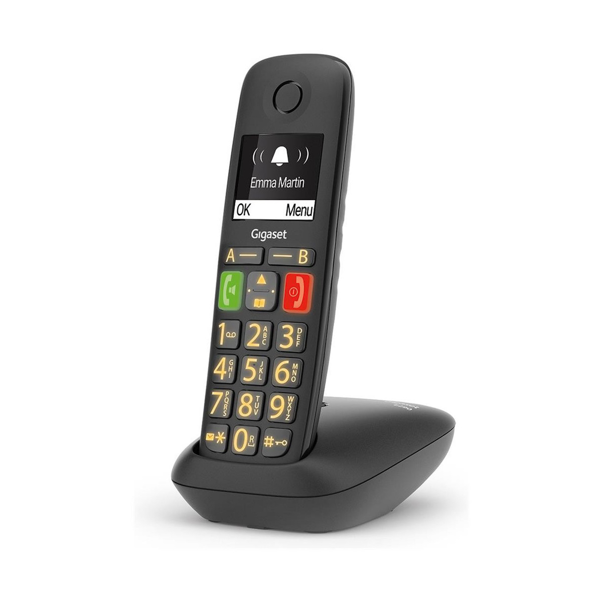 GIGASET E290 (NERO) - TELEFONO CORDLESS SENIOR - VIVAVOCE - TASTI GRANDI