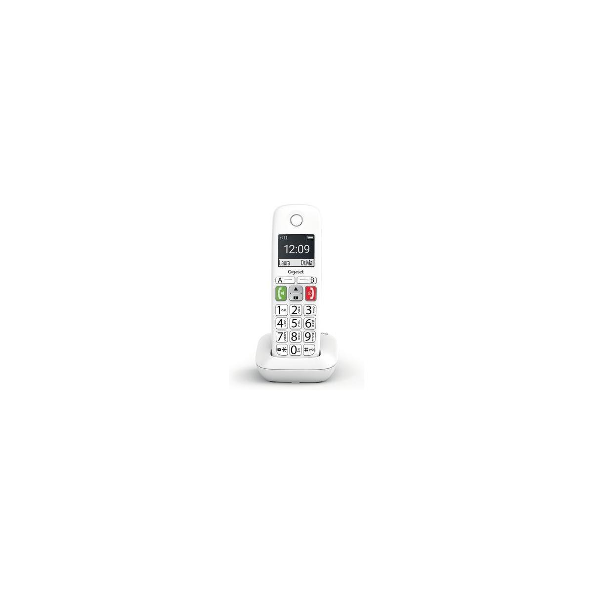 GIGASET E290 (BIANCO) - TELEFONO CORDLESS SENIOR - VIVAVOCE - TASTI GRANDI