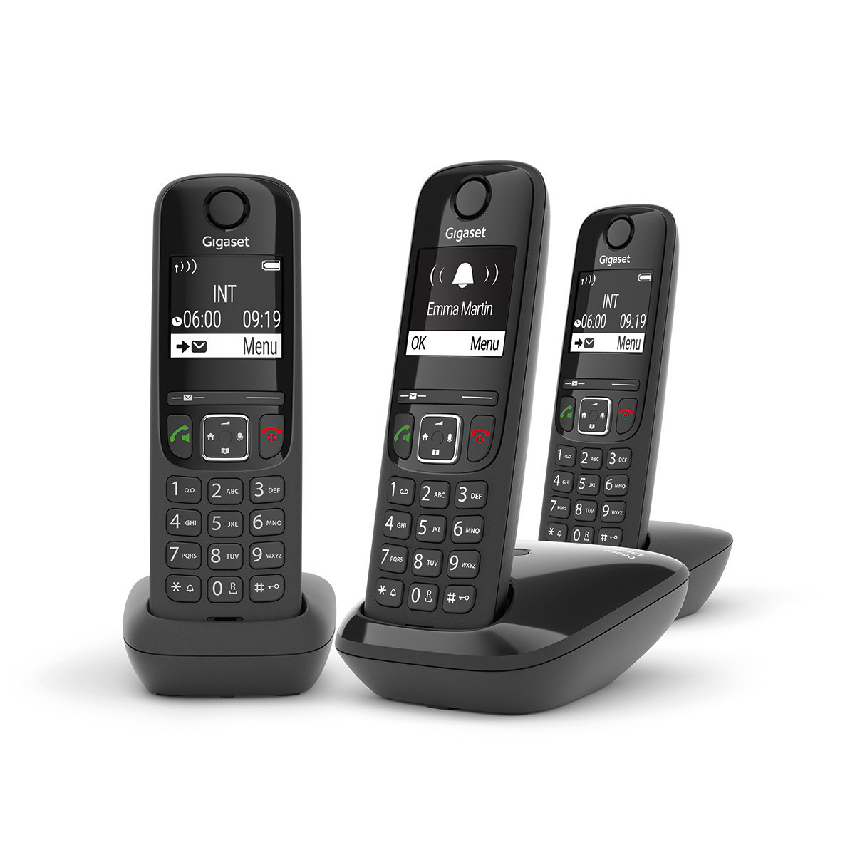 GIGASET AS690 TRIO (NERO) - TELEFONO CORDLESS TRIPLO - VIVAVOCE