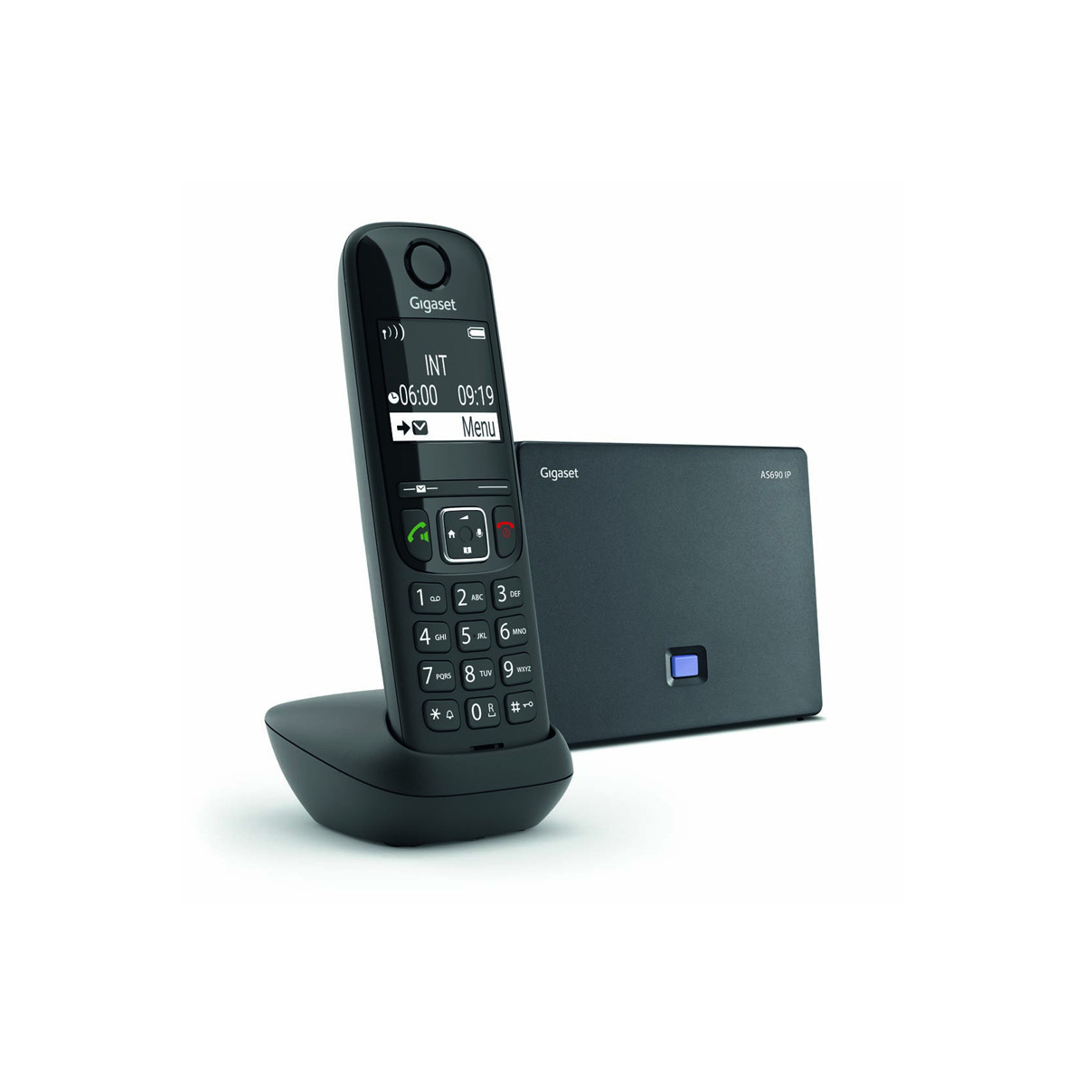 GIGASET AS690IP (NERO) - TELEFONO CORDLESS DIGITALE - VOIP - METEO - VIVAVOCE