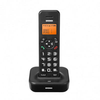 BRONDI BRAVO STAR (NERO) - TELEFONO CORDLESS - VIVAVOCE - TASTI GRANDI