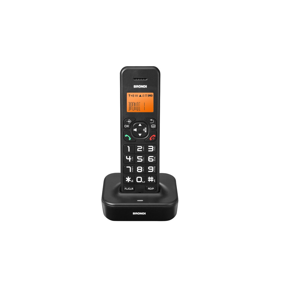 BRONDI BRAVO STAR (NERO) - TELEFONO CORDLESS - VIVAVOCE - TASTI GRANDI