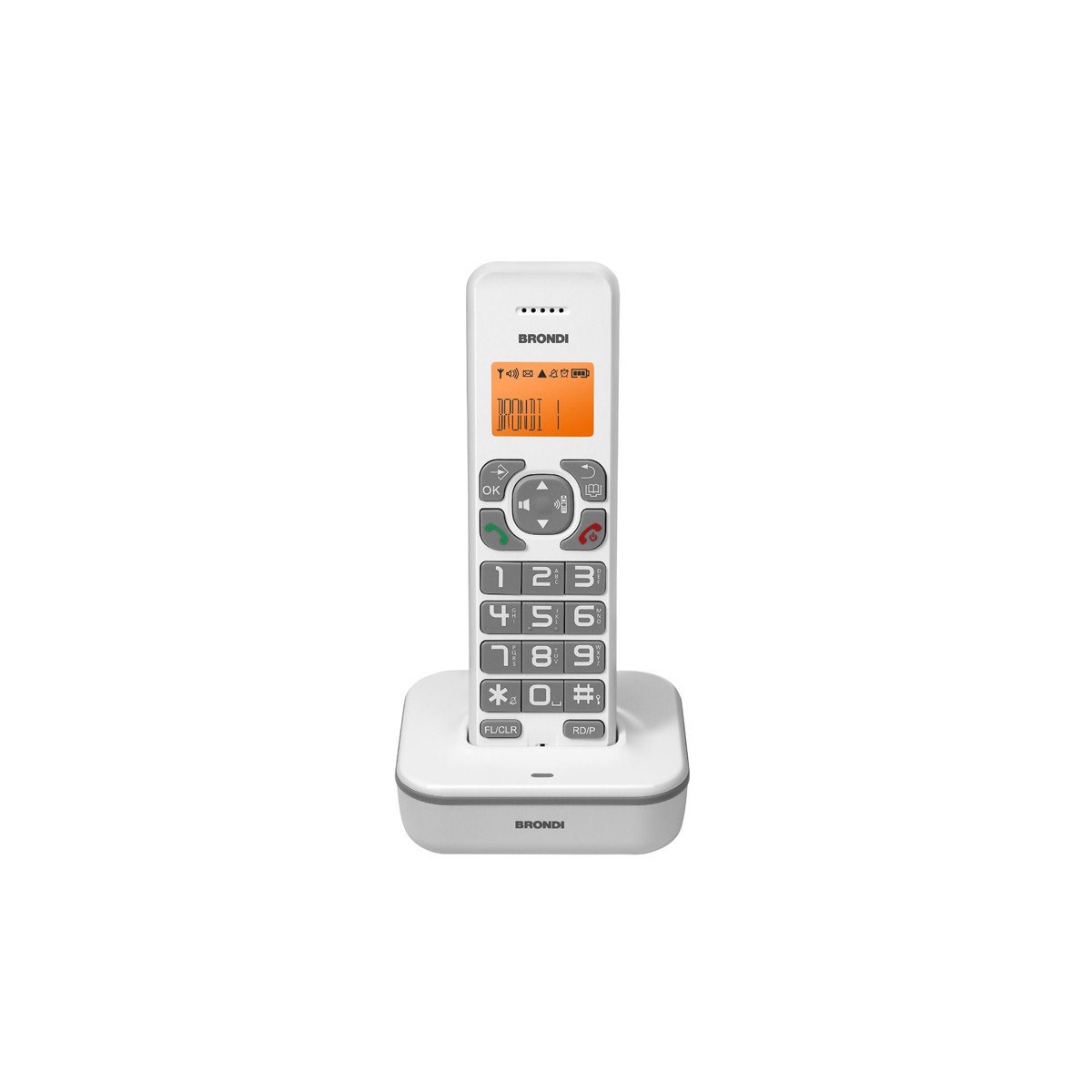 BRONDI BRAVO STAR (BIANCO) - TELEFONO CORDLESS - VIVAVOCE - TASTI GRANDI