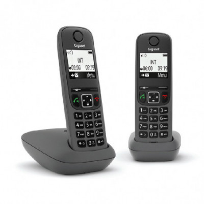 GIGASET AS490 DUO (NERO) - TELEFONO CORDLESS DOPPIO - VIVAVOCE