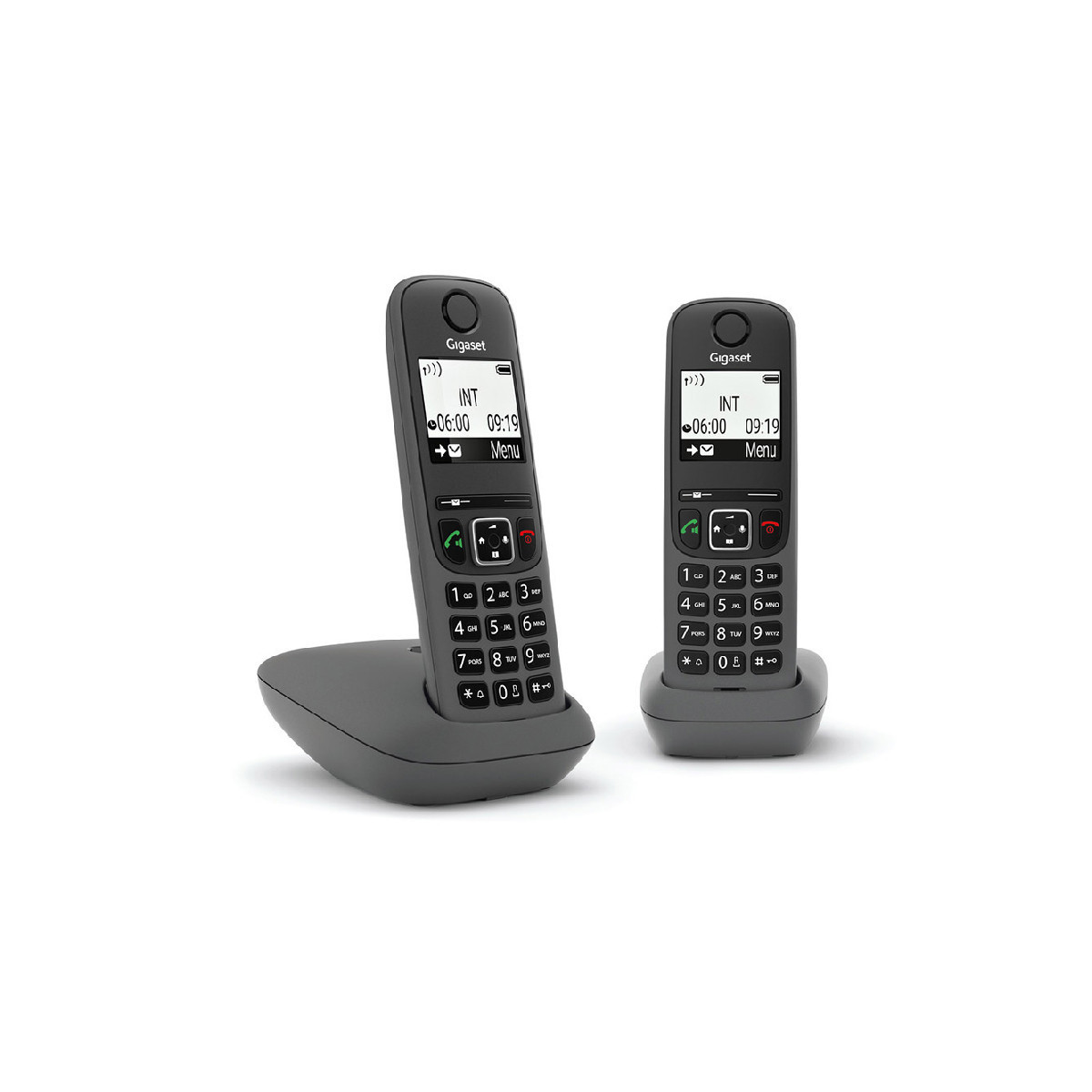 GIGASET AS490 DUO (NERO) - TELEFONO CORDLESS DOPPIO - VIVAVOCE