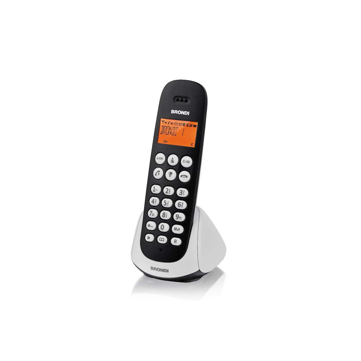 BRONDI ADARA (NERO/BIANCO) - TELEFONO CORDLESS - VIVAVOCE - SVEGLIA