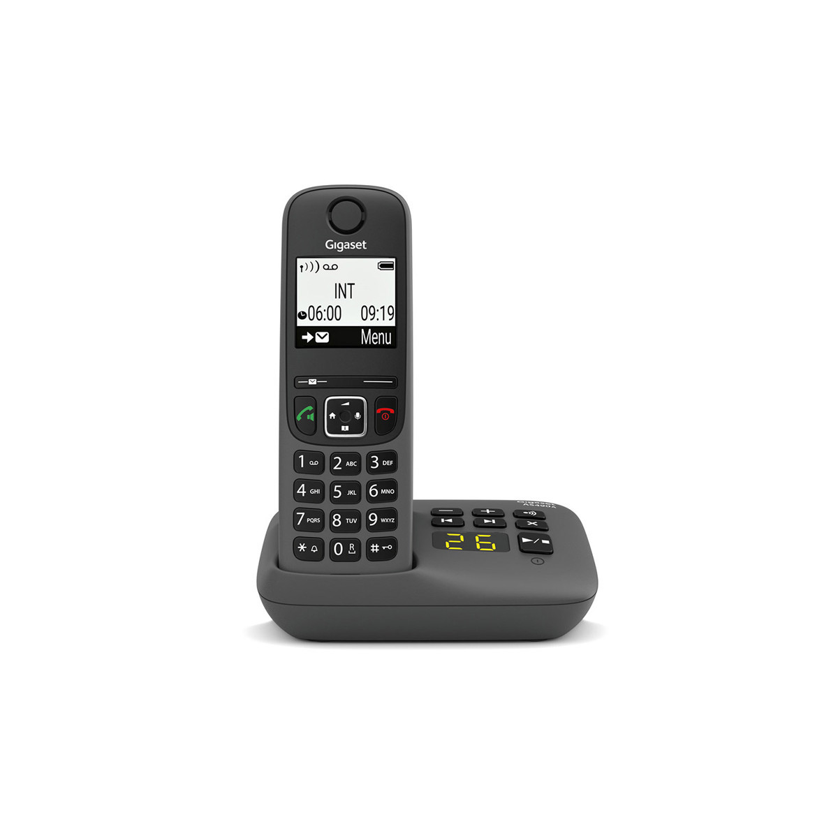 GIGASET AS490A (NERO) - TELEFONO CORDLESS - VIVAVOCE - SEGRETERIA