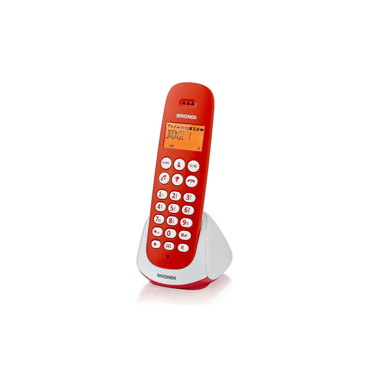 BRONDI ADARA (ROSSO/BIANCO) - TELEFONO CORDLESS - VIVAVOCE - SVEGLIA