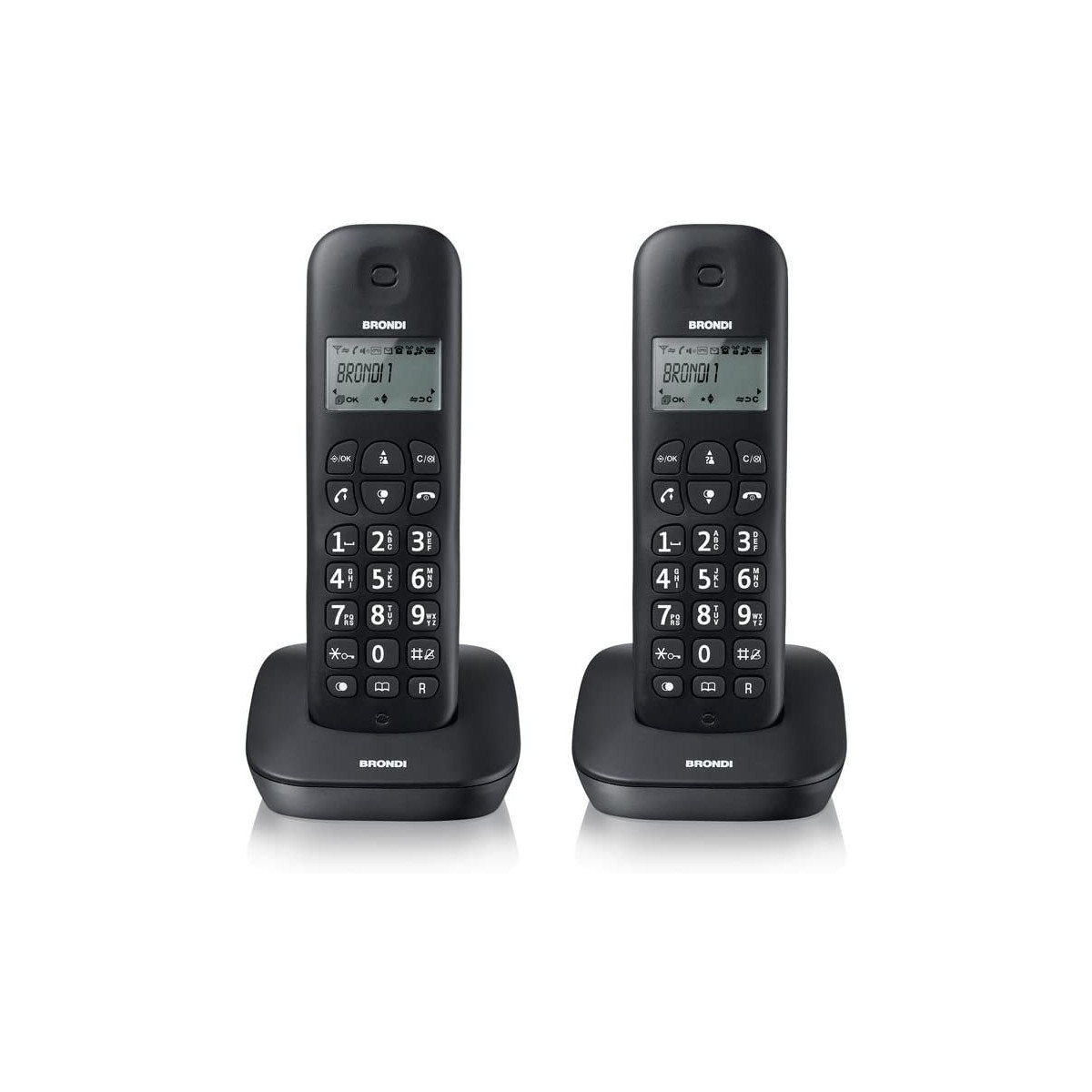 BRONDI GALA TWIN (NERO) - TELEFONO CORDLESS DOPPIO - ECO DECT - SVEGLIA