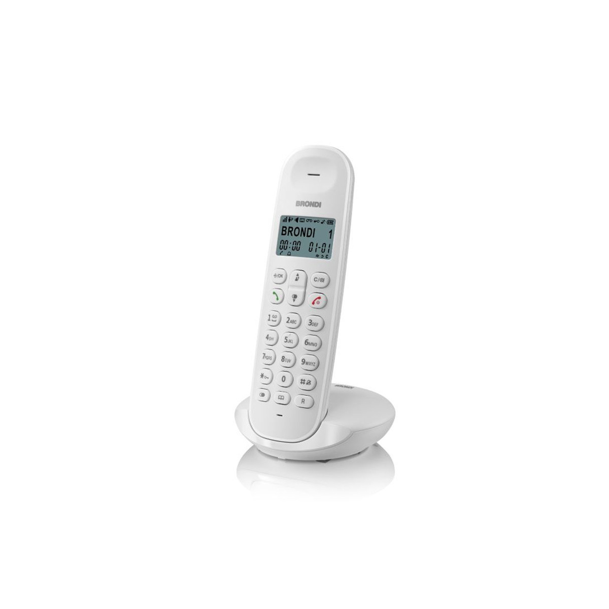 BRONDI LOTUS (BIANCO) - TELEFONO CORDLESS - ECO DECT - DECT GAP - SVEGLIA