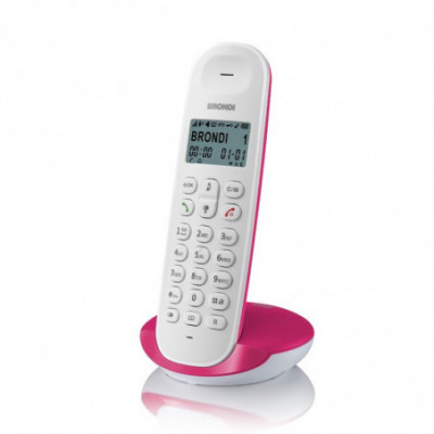 BRONDI LOTUS (BIANCO/MAGENTA) - TELEFONO CORDLESS - ECO DECT - DECT GAP - SVEGLIA