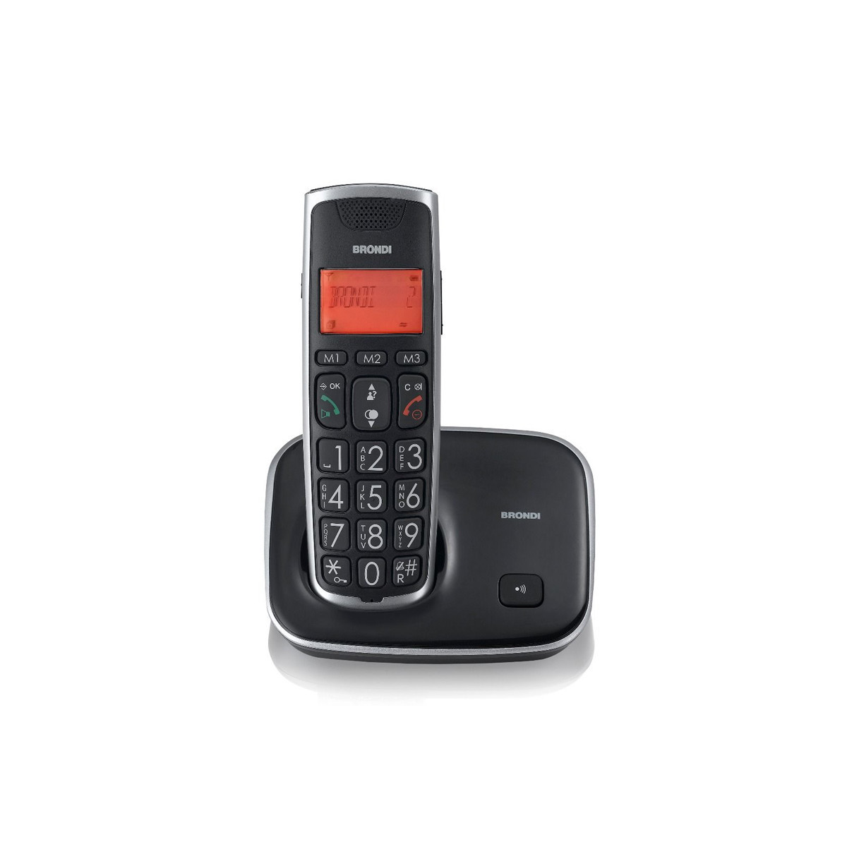 BRONDI BRAVO GOLD 2 (NERO) - TELEFONO CORDLESS - TASTI GRANDI - VIVAVOCE - DISPLAY RETROILLUMINATO