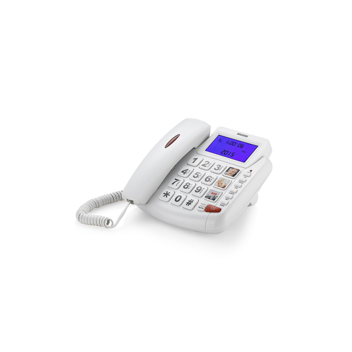 BRONDI BRAVO 90 LCD (BIANCO) - TELEFONO CORDED - LCD - TASTI GRANDI - VIVAVOCE - AUDIO BOOST