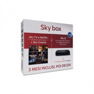 SKY BOX (RED) - DECODER SKYQ + VISIONE GRATIS 3 MESI (TV + NETFLIX + CINEMA)