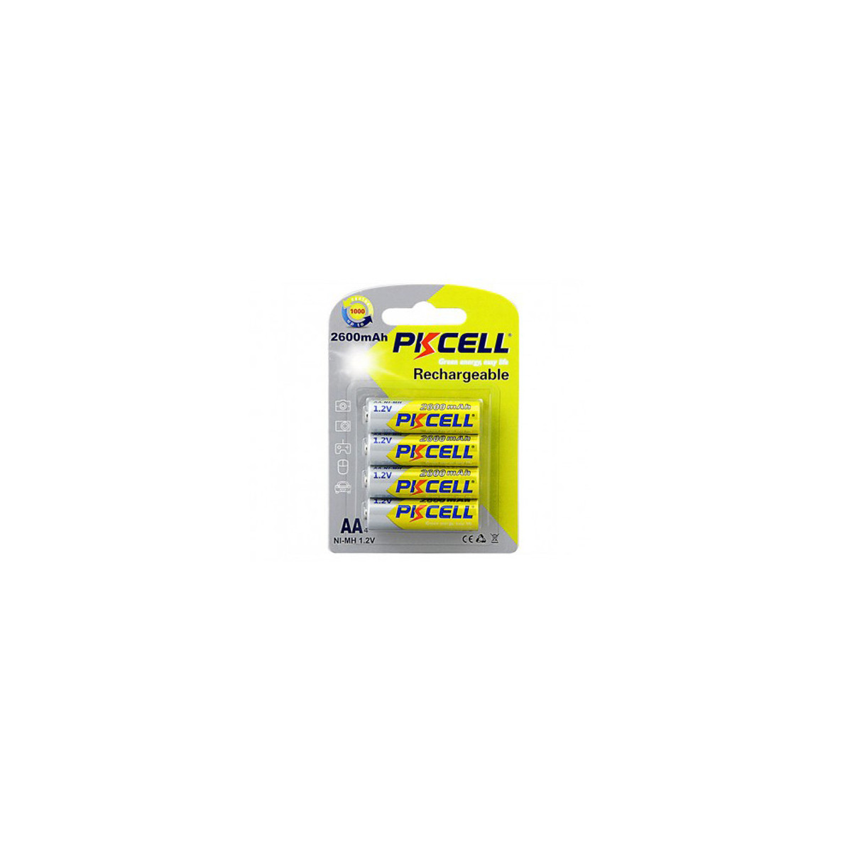 BLISTER 4 STILO RICARICABILI PKCELL AA NI-MH 2600 MAH 1.2V